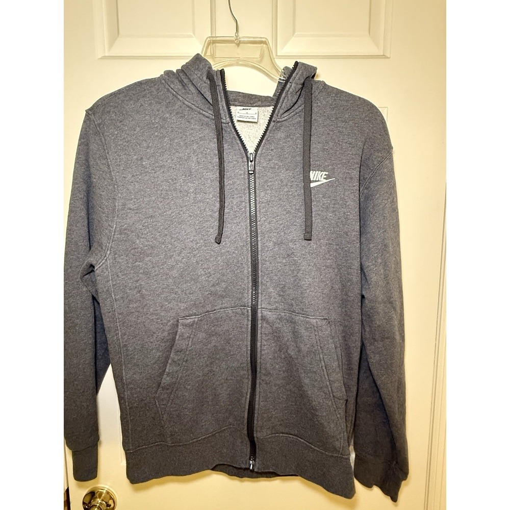 Nike Sportswear Mens Club Fleece Full-Zip Hoodie Dark Grey size M